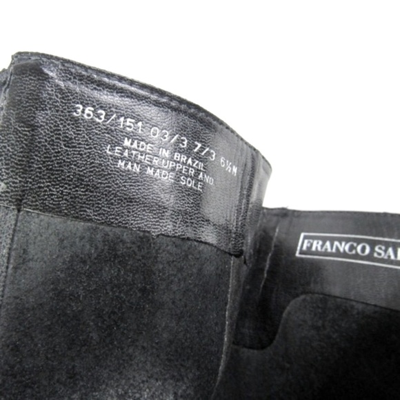 Franco Sarto Women’s Black Leather Suede Heel Zip Up Boots - Picture 8 of 8